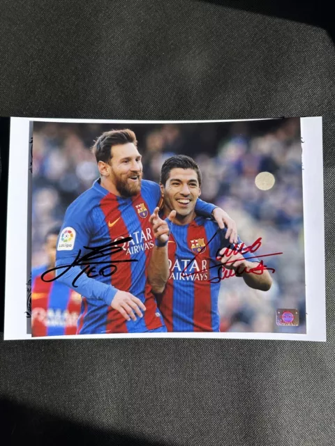 LIONEL MESSI - Luis Suarez Fc Barcelona Hand Signed Photo Autograph ...