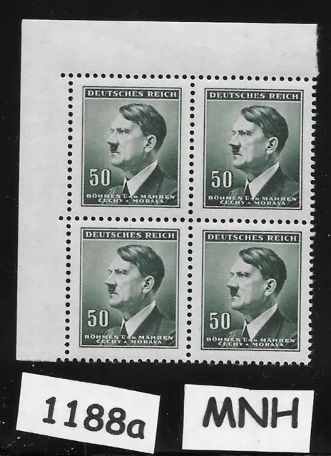 MNH Block Sc #65 Hitler 1942  Bohemia & Moravia  German occupation WWII   #1188a