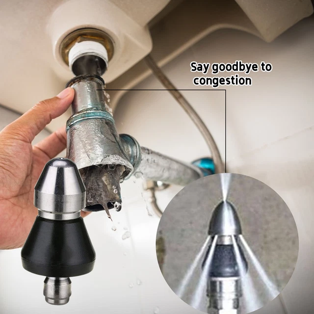 HIGH PRESSURE NOZZLE Pipe Unclogger Sewer for Pipes 1/4 Washer Jetter
