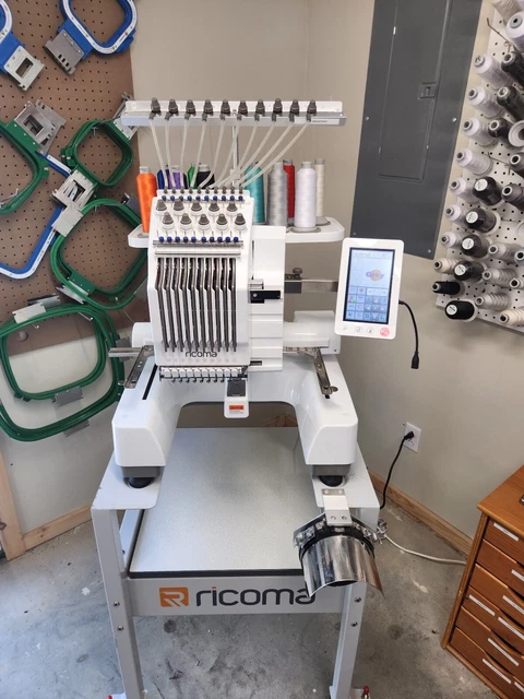 Ricoma EM1010 Embroidery machine used in great condition. Lots of extras!
