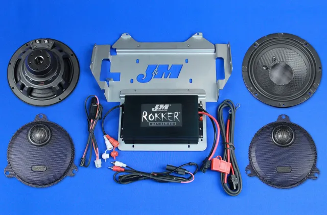 J&M Corp Rokker XXR Extreme 400w 2-Speaker Amplifier Installation Kit 14-20 FLHX