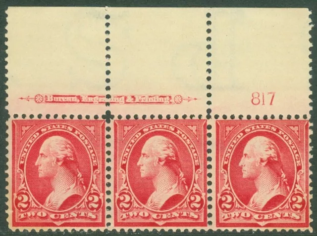 EDW1949SELL: USA 1899 Scott #279B Imprint Pl # Streifen Von 3. Fein, Mint Nh Cat