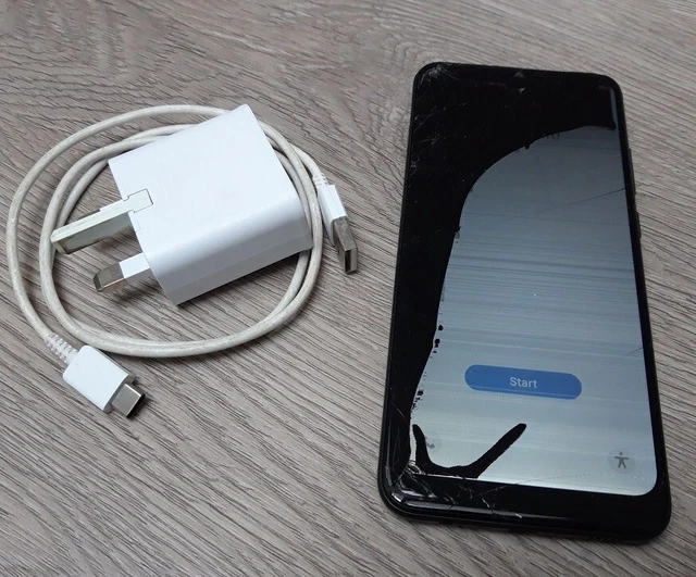 Samsung Galaxy A03 64GB Black Android SM-A035G unlocked, with damaged screen