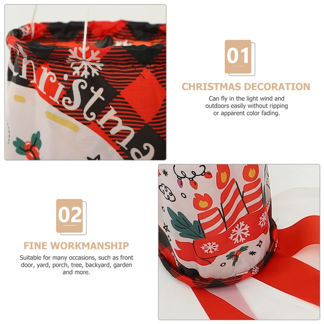 Xmas Hanging Decorations Christmas Windpipe Flag Santa Windsock Indicator 7