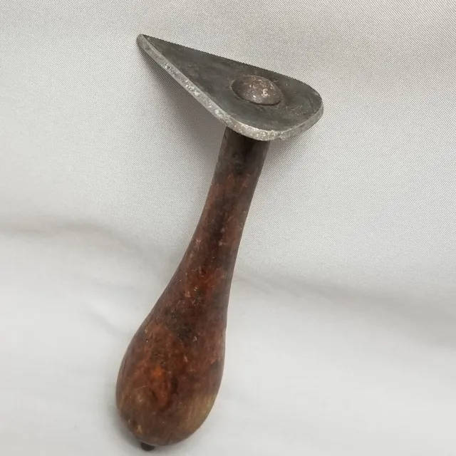 Vintage Shave Hook Teardrop with Wooden Handle