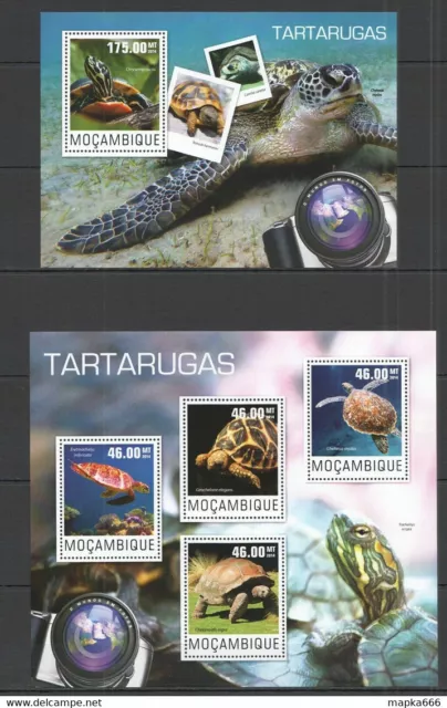 St2436 2014 Mozambique Fauna Reptiles Turtles Tartarugas Kb+Bl Mnh