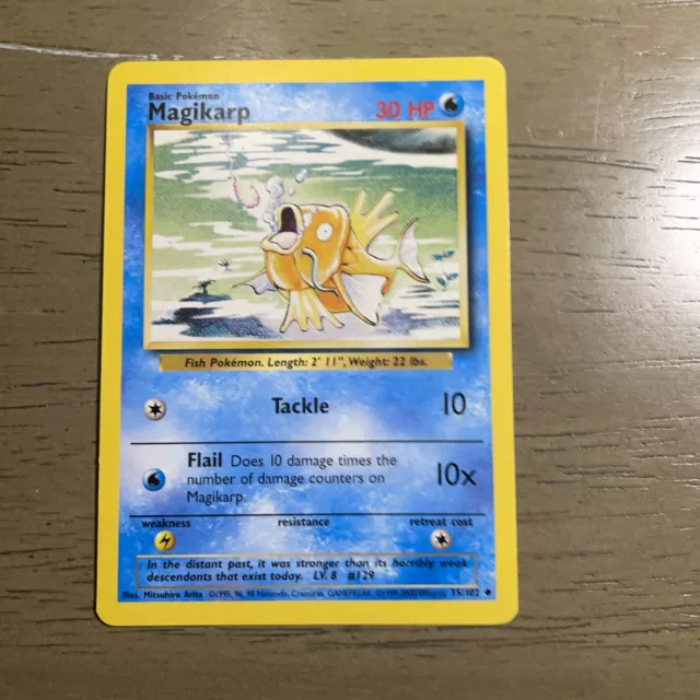 MAGIKARP 35/102 4TH Print Base Set Vintage Pokemon Card (1999-2000