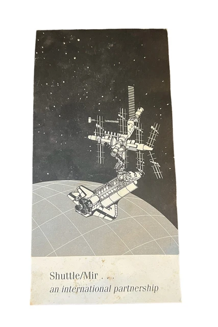 NASA Medallion, contains metal from Shuttle & Space station MIR,  brochure 1971