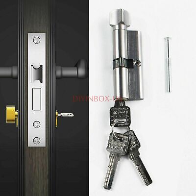 70mm Brass Mortise Security Home Door Lock Cylinder Core Lock Hardware +3 Keys 3