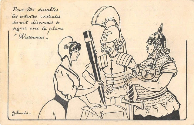 Cpa Publicite Illustrateur Signe H.johannes Stylos Waterman