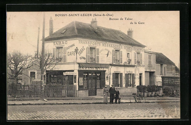 CPA Boissy-Saint-Léger, Bureau de Tabac de la Gare