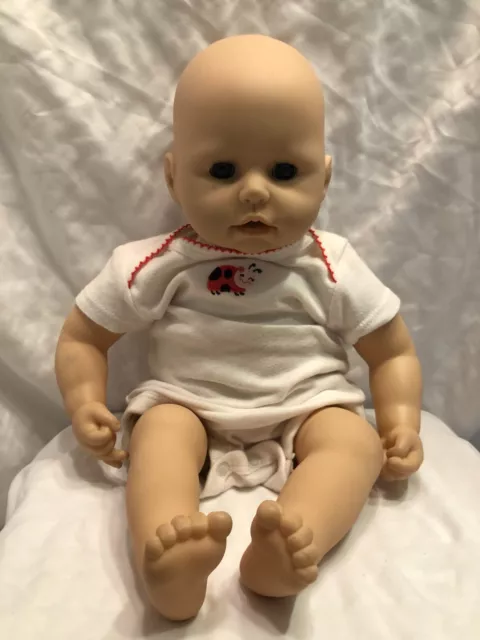 Vintage Zapf Creation Chou Chou Baby Doll Works some Blue Eyes Germany 19"