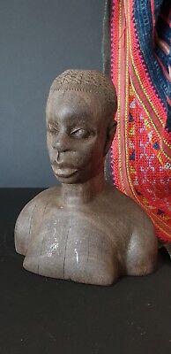 Old African Carved Wooden Bust  …beautiful collection & display piece 2