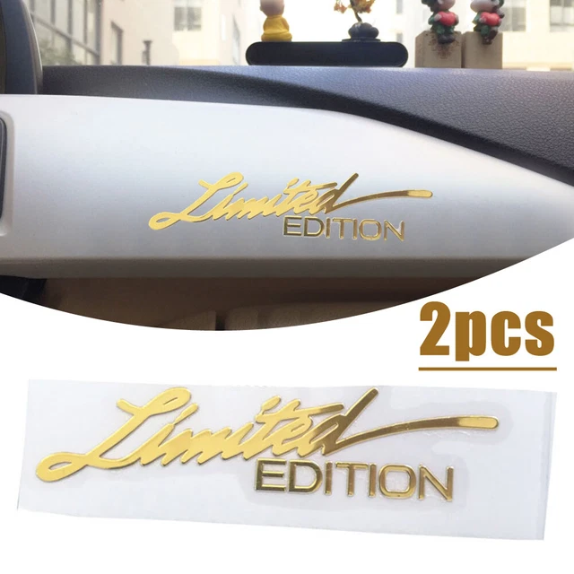 2 x Gold Limited Edition Logo Emblem Badge Metal Sticker Decal Car Accessories
