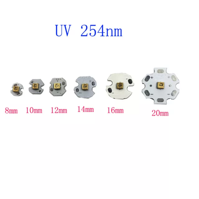 UV 254nm Deep UVC LED Lamp Bulb Steriliza equipment Board 10mm 14mm 16mm 20mm