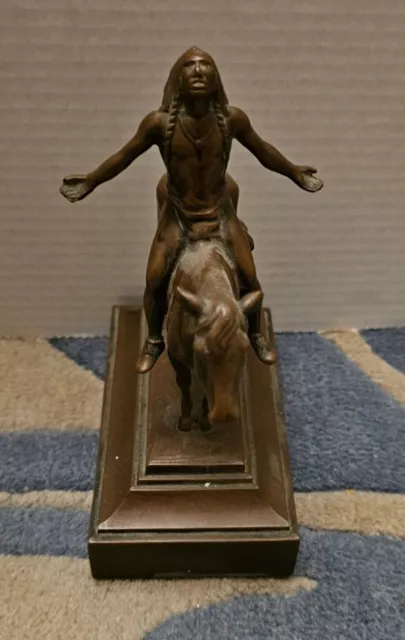 Vintage Bronze Indian "Appeal to the Great Spirit" by Cyrus Edwin Dallin Statue