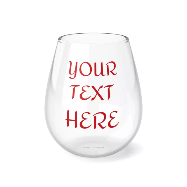 Personalized Custom Text Name Gift 11oz Cup Wine Glass,stemless design