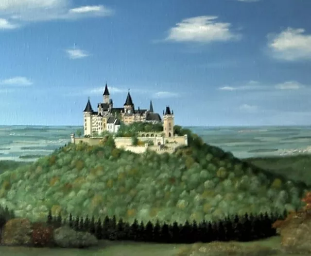 Hohenzollern Burg orig. Öl auf Leinwand mit wertv. Rahmung v.R.Pfannkuch