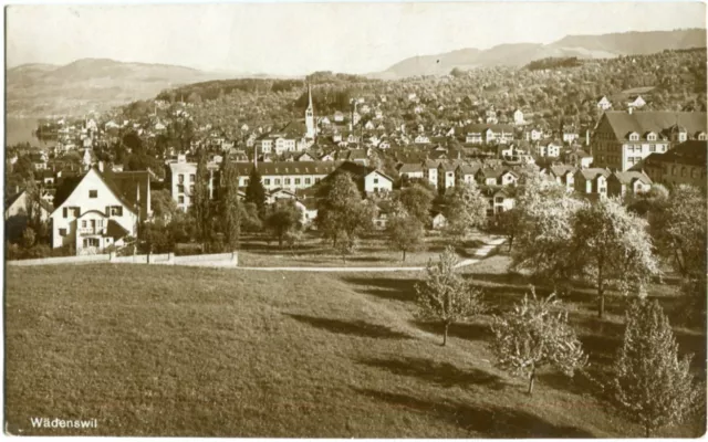 Foto-AK WÄDENSWIL /HORGEN /Kanton Zürich Totale, Kirche 1923