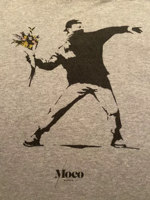 Banksy “Flower Thrower” Hoodie—Official MOCO Museum Amsterdam Exhibit Merch—Lg 3