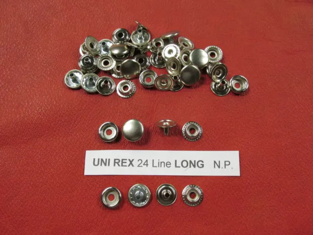 UNI-REX  LONG post 24 line  NICKEL PL.  SNAP Leathercraft LEATHER SNAP Long post