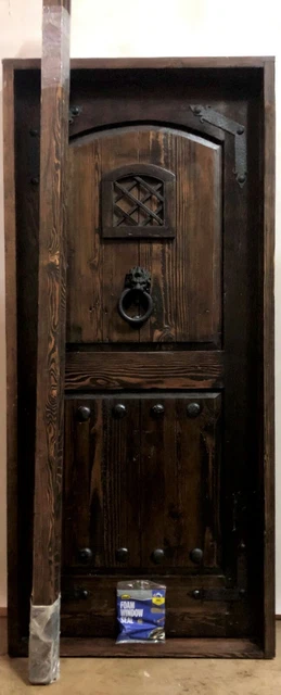 Rustic reclaimed lumber square top door comes w/trim hardware storybook castle