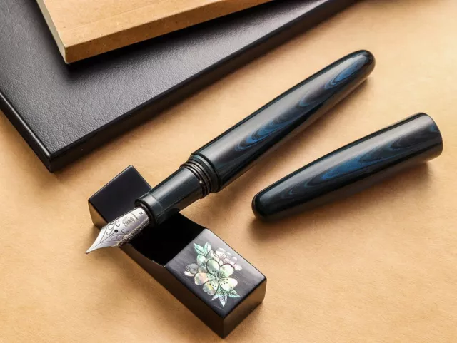 Wancher Fountain Pen Dream Pen Makoto Ebonite Marble Blue New Japan Gift Luxury