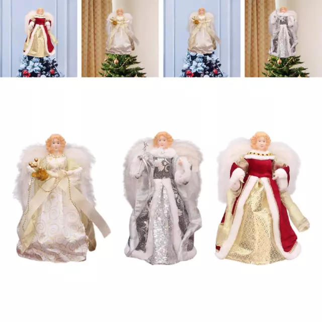 Christmastree Topper Angel Doll Treetop Figurine, Decorative Statue Holiday Tree