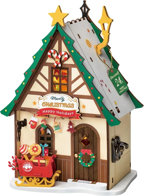 ROBOTIME The Magic Study DIY Miniature House Kit With LED And Furniture, Wooden Dollhouse Model Building Kit Gift For Children And Adults - View #11