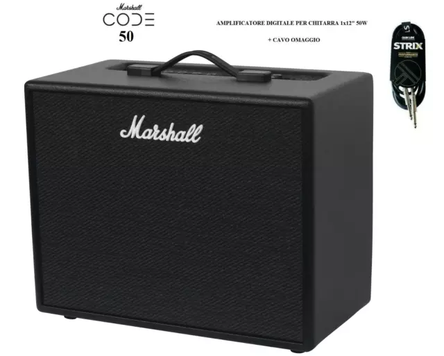 MARSHALL Code 50 AMPLIFICATORE DIGITALE PER CHITARRA 50W EFFETTI + USB Bluetooth