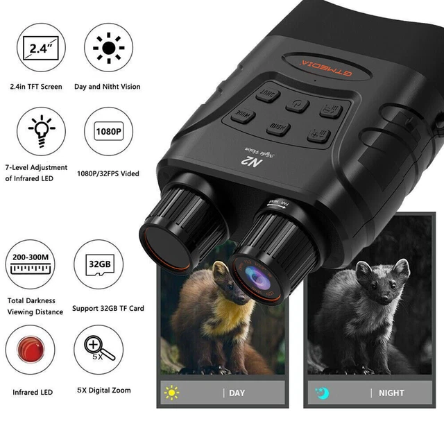 850NM IR NIGHT Vision Binoculars Hunting Goggles 1080P Record Camera