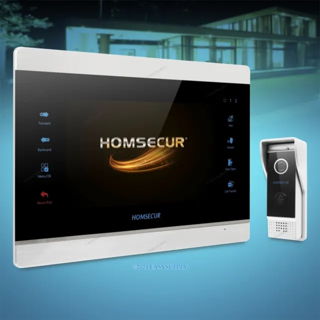 7" Système Interphone Portier Vidéo avec Caméra Hydrofuge pour Appartement