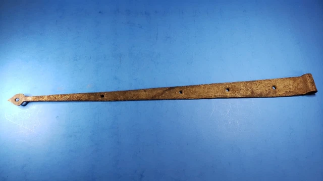 19th Century Antique Hand Wrought Forged Iron Barn Door Strap Hinges 24 1/2" L 2