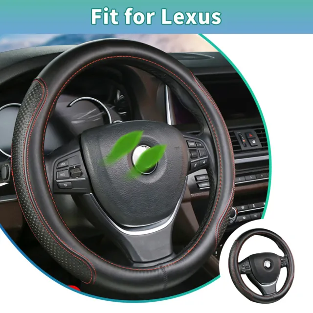 15'' Leather Car Steering Wheel Cover For Lexus IS250 IS300 IS350 CT ES LC LS LX