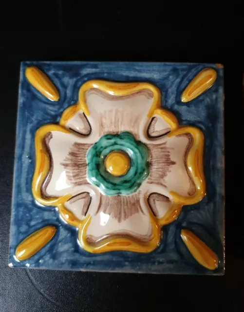 Vintage Terracotta 3D Handpainted Tile