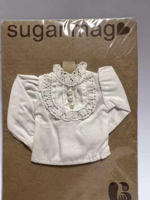 Sugar Mag White Lace shirt 2  fit blythe 1/6 Riley Betsy Licca Azone momoko