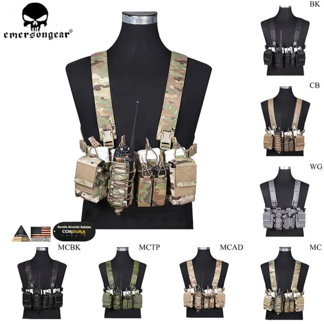 Emerson Tactical D3CR Chest Rig Disruptive Environments Hunting Vest W/ Pouches