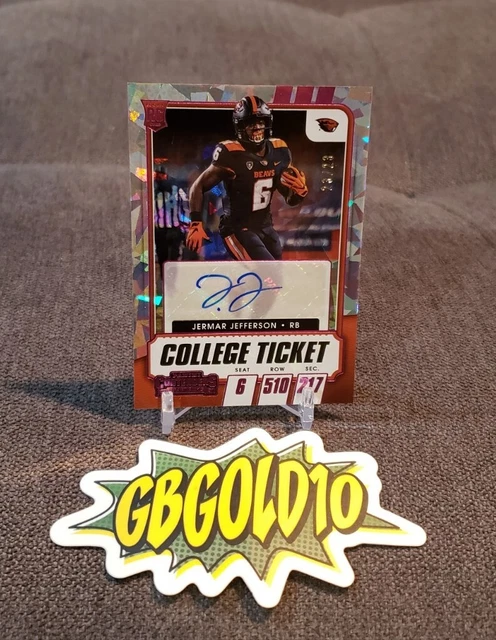 2021 Contenders Draft Picks College Ticket /23 Jermar Jefferson Rookie Auto RC