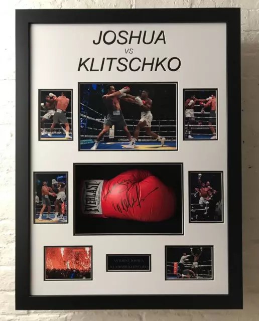 Wladimir Klitschko & Anthony Joshua Signed & FRAMED Boxing Glove AFTAL COA (A)