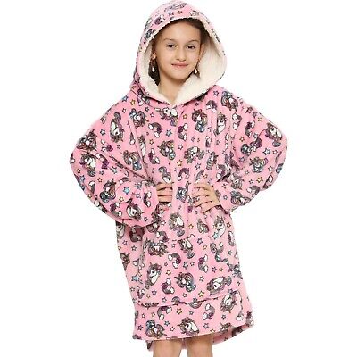 Hoodie Unicorn Snuggle Kids Girls Oversized Blanket Super Soft Warm Fleece