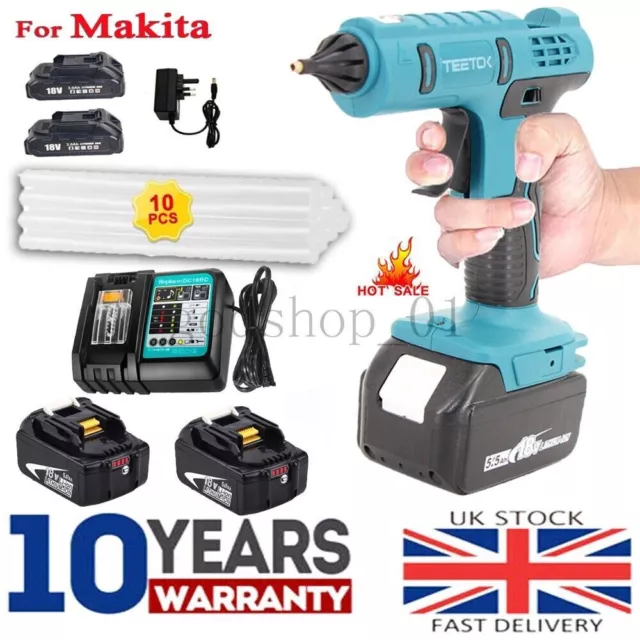 For Makita Battery Glue Gun Hot Melt Electric Trigger Adhesive Crafts+ 10 Sticks