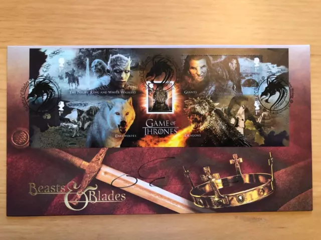 Buckingham First Day Cover M. Sheet Game of Thrones 2018 Signed Richard Brake