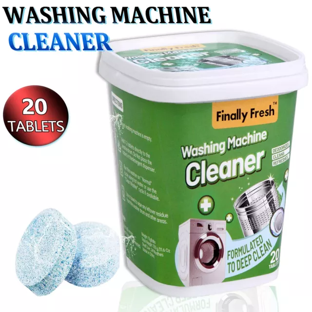 Washing Machine Cleaner Descaler 20-Tablet Deep Cleaning Tablets for HE Front