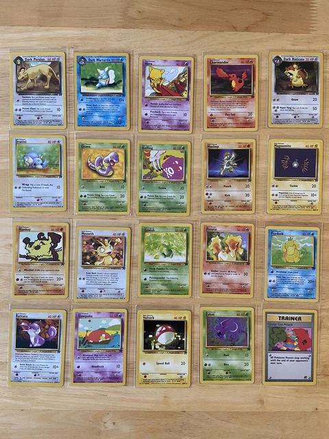 20 Unique Team Rocket Pokemon Card Bundle WOTC - NM/LP - C/UC