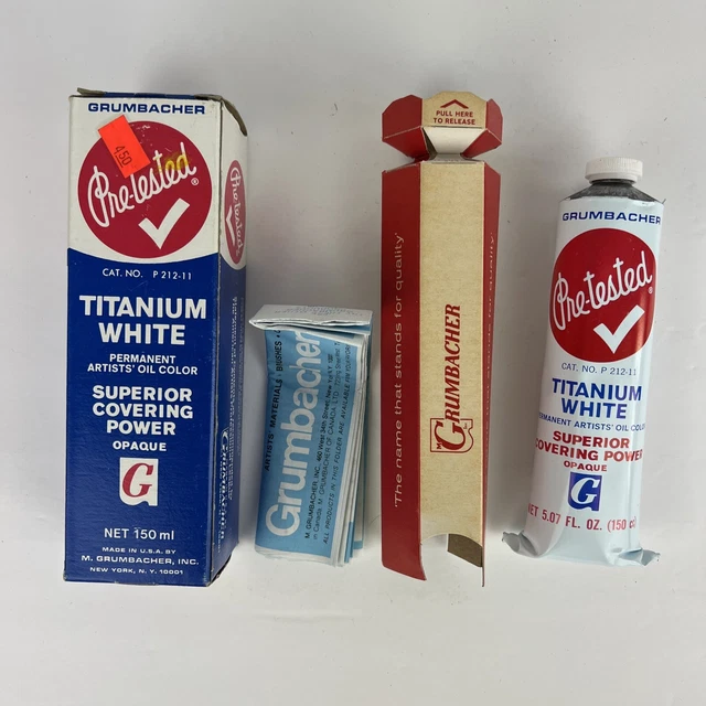 Color óleo opaco de titanio blanco vintage GRUMBACHER 150 ml