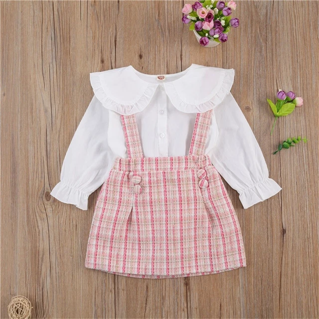Top arricciacapelli bambine + gonne abiti abito festa bambino set abiti 3