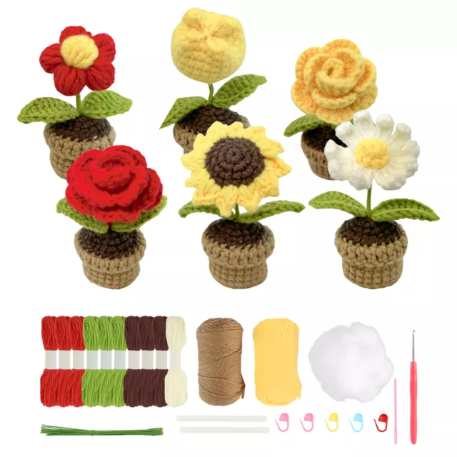 Crochet Starter Kit, Cute Plant Crochet Kit for Beginners, Gift for Adults  Kids