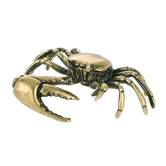 Crab Figurine Fine Symbol Ornamental Micro Landscape Creative Crab Statue Copper