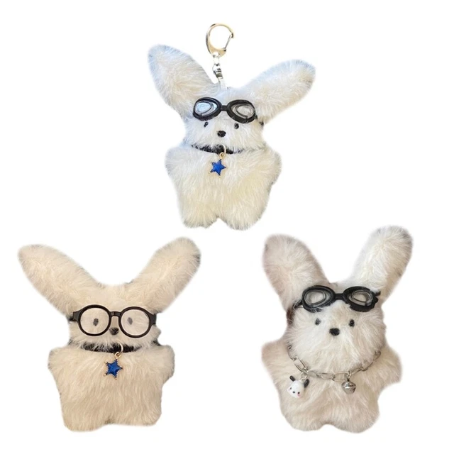 Pilot Rabbit Keychain Plush Keys Chain Backpack Pendant for Birthday Party