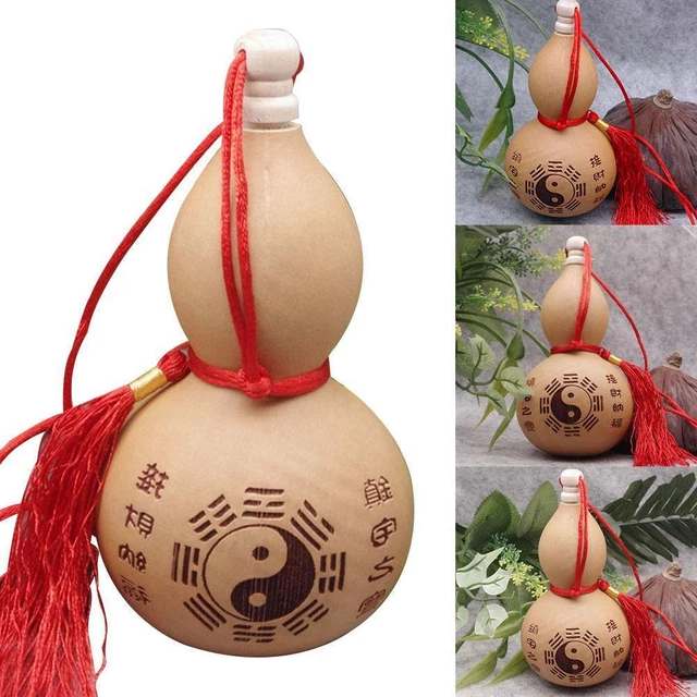 Calabaza para el hogar (4" de alto) Potable Natural Real Botella Seca Decoración Calabaza... P5T9 R2C2